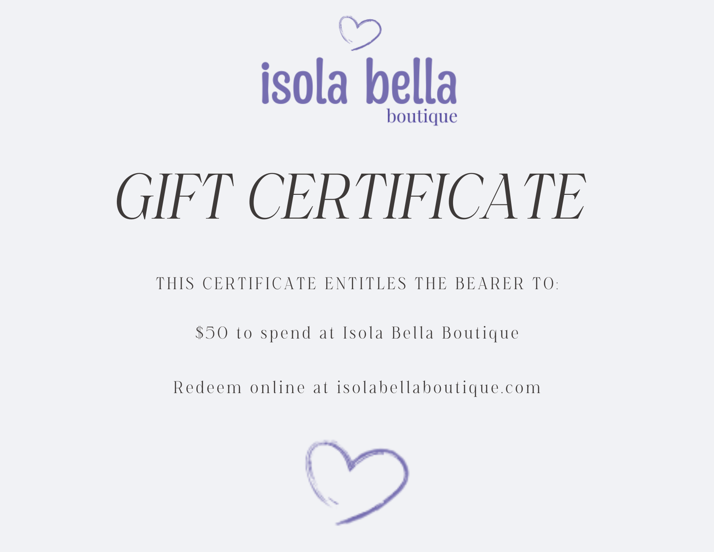 $50 ISB Boutique Gift Card